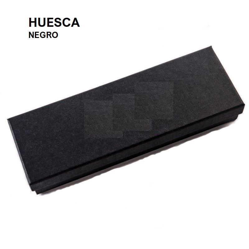 Caja HUESCA negra, llavero 175x60x27 mm.